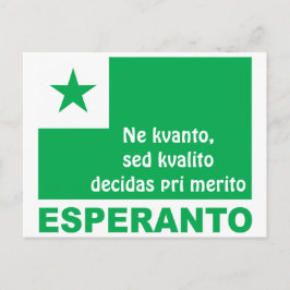 Esperanto / "Ne kvanto, sed kvalito decidas..", Briefkaart