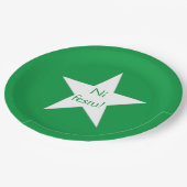 Esperanto: Ni festu! -> Nederlands: Laten we feest Papieren Bordje (Gekanteld)