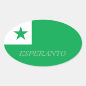 Esperanto Ovale Sticker (Voorkant)