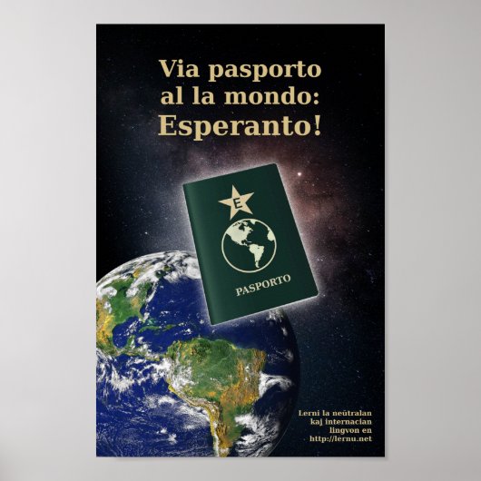Esperanto passaporte poster (Voorkant)