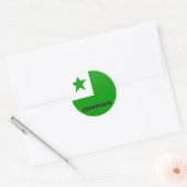Esperanto Roundel kwaliteitsvlag Ronde Sticker (Envelop)