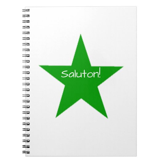 Esperanto: Saluton Notitieboek (Voorkant)