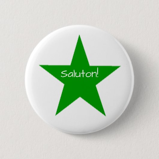Esperanto: Saluton Ronde Button 5,7 Cm (Voorkant)