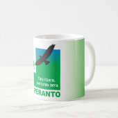 Esperanto / "Tute libera, kiel birdo aera" Koffiemok (Voorkant rechts)