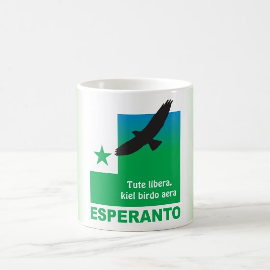 Esperanto / "Tute libera, kiel birdo aera" Koffiemok (Center)
