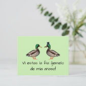 Esperanto: Vi estas de ĝ emelo de mia anaso! Briefkaart (Staand voorkant)