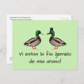 Esperanto: Vi estas de ĝ emelo de mia anaso! Briefkaart (Voorkant / Achterkant)