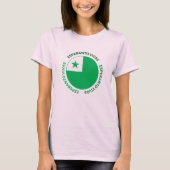 Esperanto vivas/life design met word art T-Shirt (Voorkant)