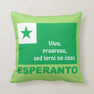 Esperanto / "Vivu, progresu, sed lerni ne Ğesu", Kussen