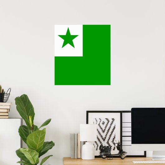Esperanto Vlag van hoge kwaliteit Poster (Thuiskantoor)