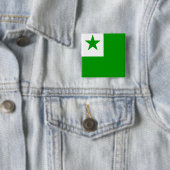 Esperanto Vlag van hoge kwaliteit Vierkante Button 5,1 Cm (In situ)