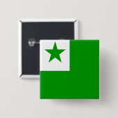Esperanto Vlag van hoge kwaliteit Vierkante Button 5,1 Cm (Voorkant /achterkant)