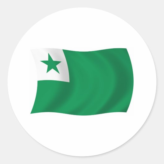 Esperanto Vlagsticker Ronde Sticker (Voorkant)