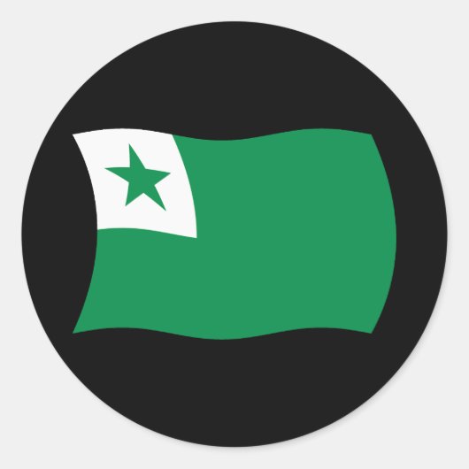Esperanto Vlagsticker Ronde Sticker (Voorkant)