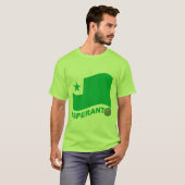 Esperanto wavy flag+text en zamenhof, t-shirt (Voorkant volledig)