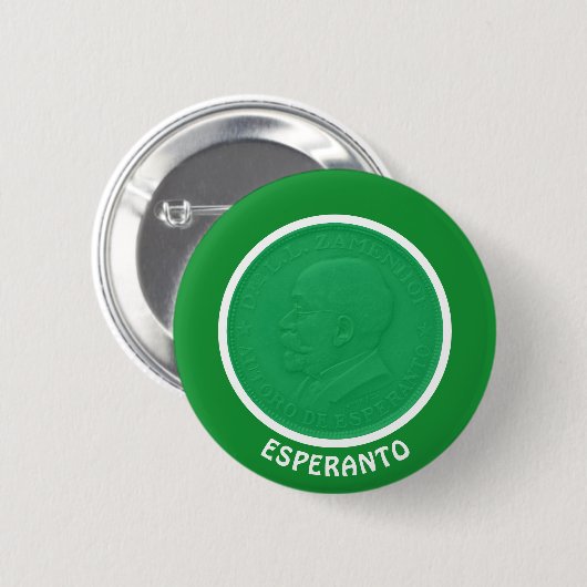 Esperanto / Zamenhof Ronde Button 5,7 Cm (Voorkant /achterkant)