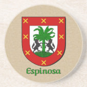 Espinosa Heraldic Shield Zandsteen Onderzetter (Voorkant)