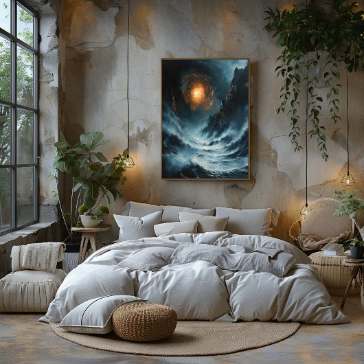 Espiral Cósmica del Océano: Paisaje Marino Surreal Perfect Poster