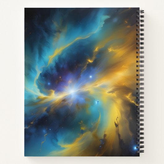 Espiral de Oro y Azul Notitieboek (Achterkant)