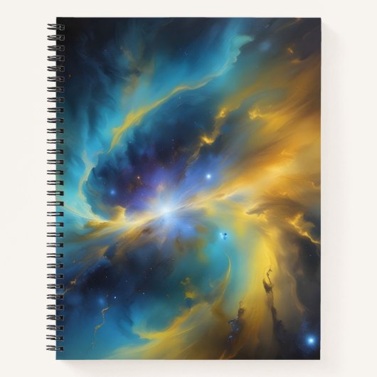 Espiral de Oro y Azul Notitieboek (Voorkant)