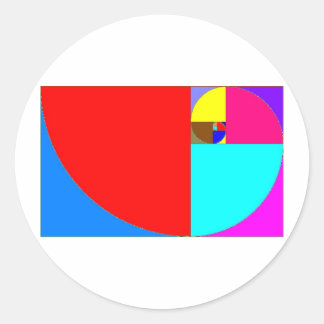 espiral fibonacci ronde sticker