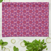 Espiral Floral Magenta Theedoek (Gevouwen)