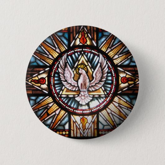 Espírito Santo vitral Ronde Button 5,7 Cm (Voorkant)