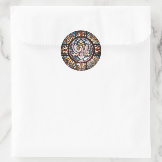 Espírito Santo vitral Ronde Sticker (Tas)