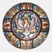 Espírito Santo vitral Ronde Sticker (Voorkant)