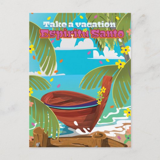 Espiritu Santo-reisposter voor vakantie. Briefkaart (Voorkant)
