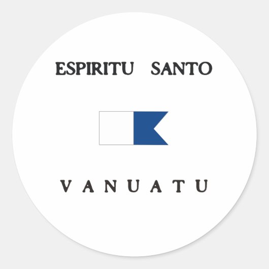 Espiritu Santo Vanuatu Alpha Duikvlag Ronde Sticker (Voorkant)