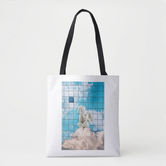 Espiritual Azul Simbólico Céu Design Inspirador Tote Bag (Voorkant)