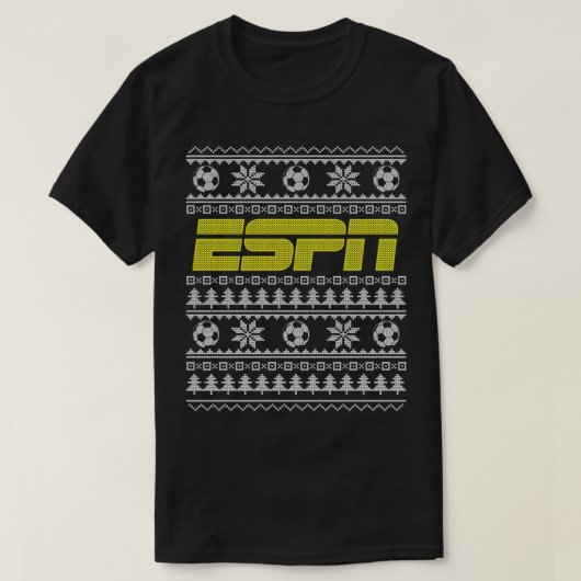 ESPN-kerstgele Logo Voetbal Ugly Sweater  T-shirt (Design voorkant)