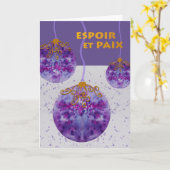 Espoir en Paix, Hope and Peace, French Christmas Kaart (Gele Bloem)