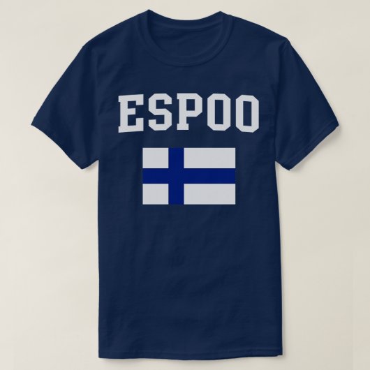 Espoo Finland - Vlag Erfgoed T-shirt (Design voorkant)