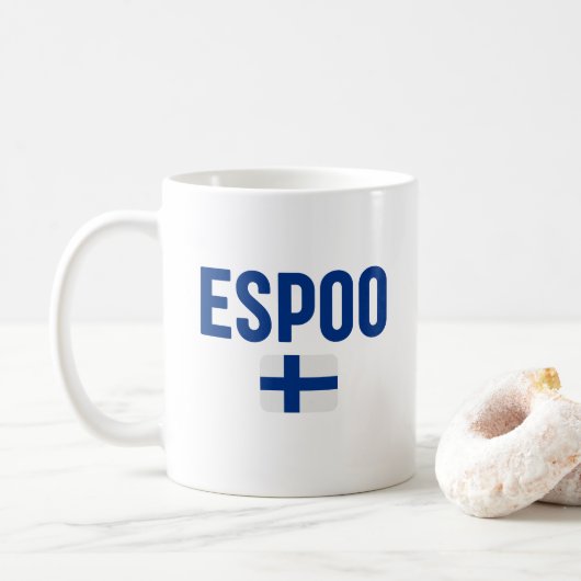 ESPOO Finland Vlag Koffiemok (Met donut)