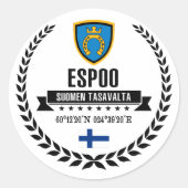Espoo Ronde Sticker (Voorkant)