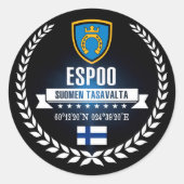 Espoo Ronde Sticker (Voorkant)