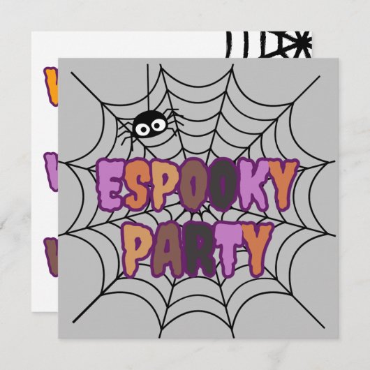 Espooky Party Fun Spooky Spider Kaart (Voorkant / Achterkant)