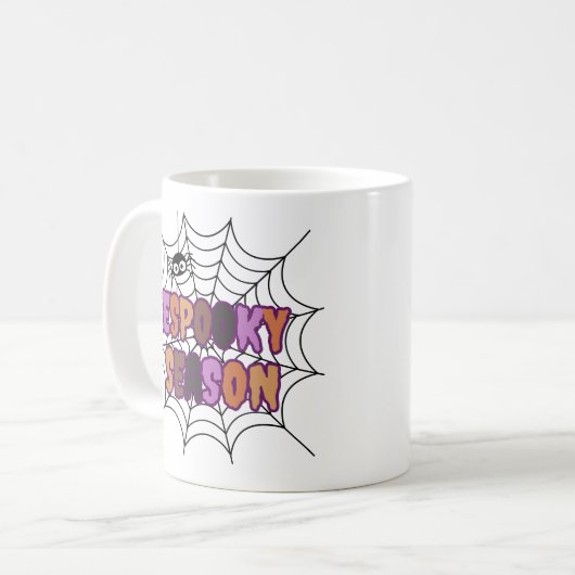 Espooky Seizoen Leuk Halloween Koffiemok (Voorkant links)