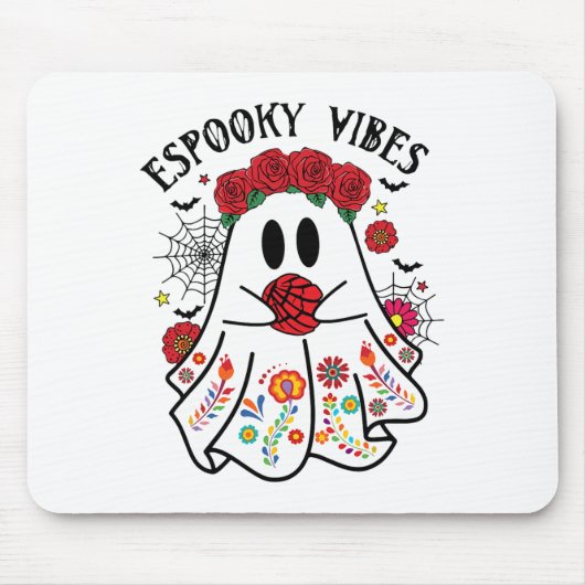Espooky Vibes Halloween Ghost Mexicaanse Concha Sp Muismat (Voorkant)