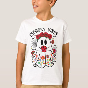 Espooky Vibes Halloween Ghost Mexicaanse Concha Sp T-shirt