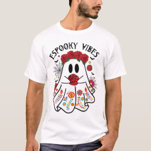 Espooky Vibes Halloween Ghost Mexicaanse Concha Sp T-shirt