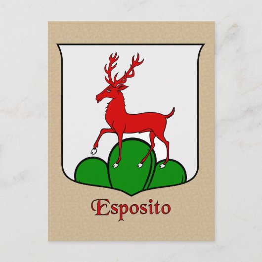 Esposito Family Heraldic Shield Briefkaart (Voorkant)
