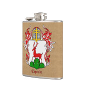 Esposito Heraldisch Schild met Helm en Mantel Heupfles (Links)