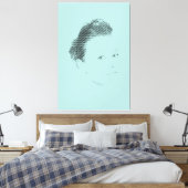 Espressive Black Halftone Effect Woman Face Canvas (Insitu (Slaapkamer))