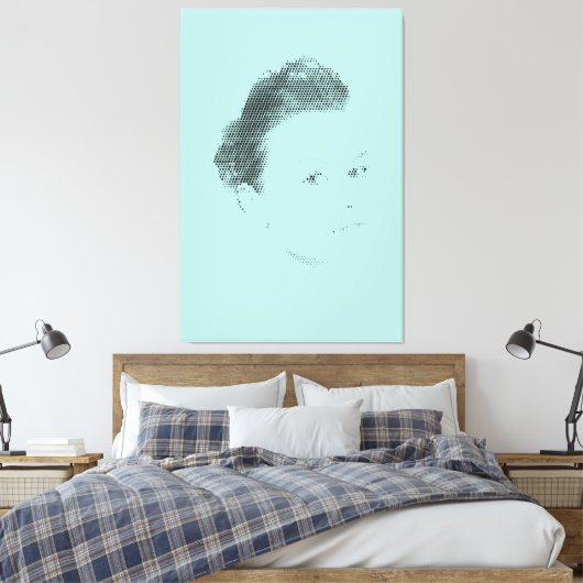 Espressive Black Halftone Effect Woman Face Canvas (Insitu (Slaapkamer))