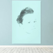 Espressive Black Halftone Effect Woman Face Canvas (Insitu (Houten vloer))