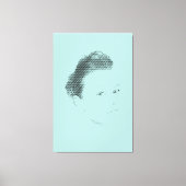 Espressive Black Halftone Effect Woman Face Canvas (Voorkant)