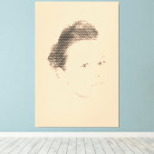 Espressive Black Halftone Effect Woman Face Canvas (Insitu (Houten vloer))